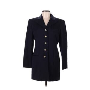 VTG Ralph Lauren Navy Blue Wool Riding Jacket Velvet Dollar Gold Buttons 8